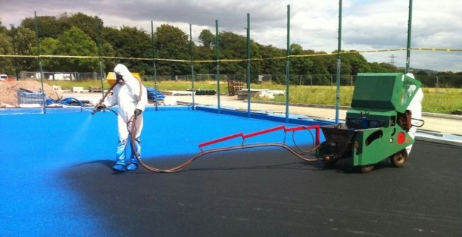 Colour Coating Sports Courts in Bridgend